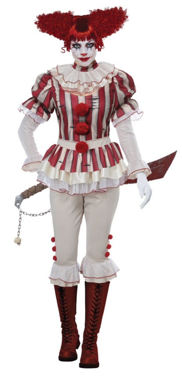 The Costume Center Red and White Sadistic Clown Women Adult Halloween Costume - Medium
